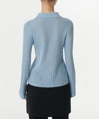 MUSINSA STANDARD WOMAN MUSINSA STANDARD WOMAN Cardigan Slim Collared [Sky Blue]