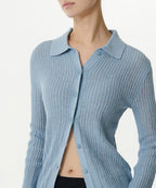 MUSINSA STANDARD WOMAN MUSINSA STANDARD WOMAN Cardigan Slim Collared [Sky Blue]