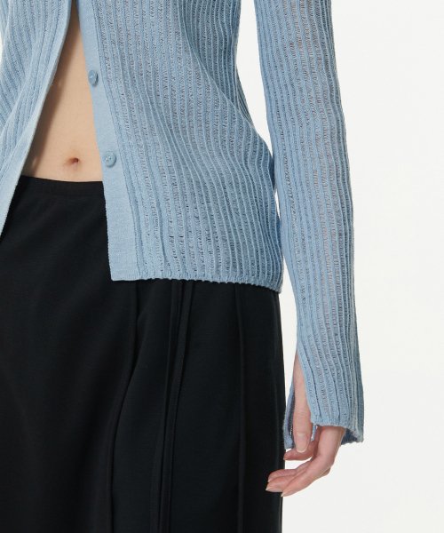 MUSINSA STANDARD WOMAN MUSINSA STANDARD WOMAN Cardigan Slim Collared [Sky Blue]