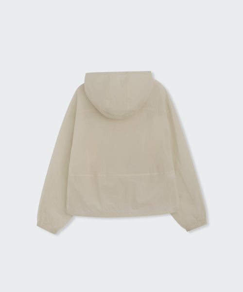 MUSINSA STANDARD WOMAN MUSINSA STANDARD WOMAN Women's Sheer Hooded Windbreaker Jacket (Beige)