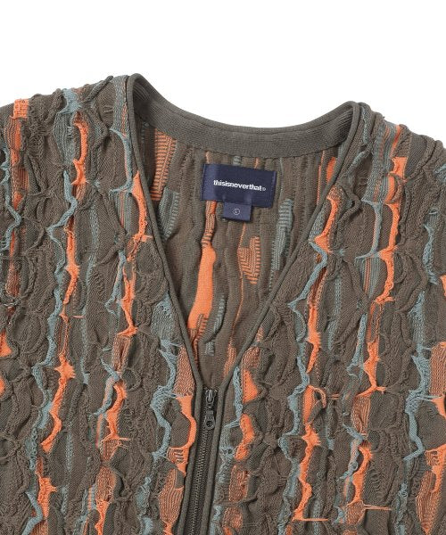 THISISNEVERTHAT THISISNEVERTHAT 3D Cable Knit Vest Brown