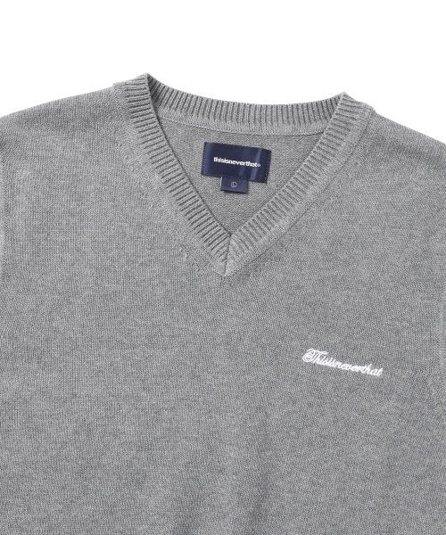 THISISNEVERTHAT THISISNEVERTHAT Script Logo Knit Vest Grey