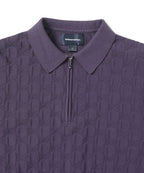 THISISNEVERTHAT THISISNEVERTHAT Cable Knit Zip Polo Violet