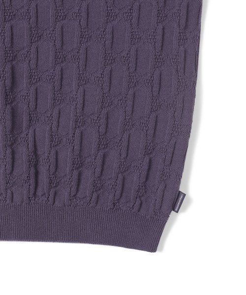 THISISNEVERTHAT THISISNEVERTHAT Cable Knit Zip Polo Violet