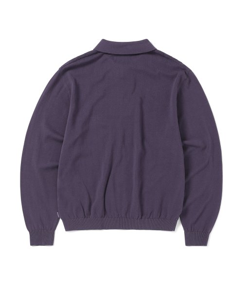 THISISNEVERTHAT THISISNEVERTHAT Cable Knit Zip Polo Violet