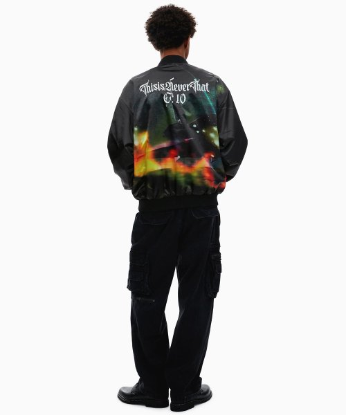 THISISNEVERTHAT THISISNEVERTHAT Flame Satin Jacket Black