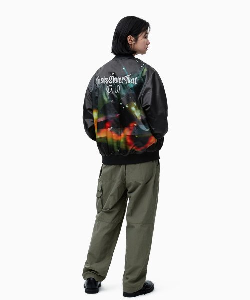 THISISNEVERTHAT THISISNEVERTHAT Flame Satin Jacket Black
