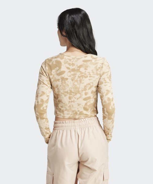 ADIDAS ADIDAS AOP 3S Crop Top - Beige