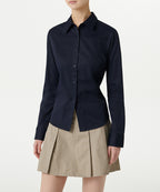 MUSINSA STANDARD WOMAN MUSINSA STANDARD WOMAN Slim Fit Shirt Dark Navy