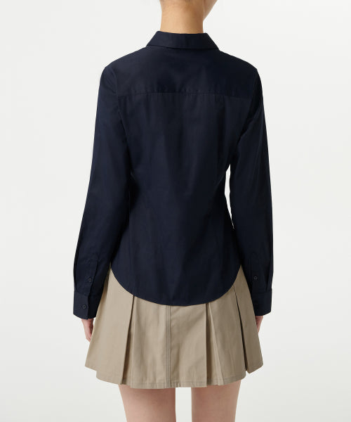 MUSINSA STANDARD WOMAN MUSINSA STANDARD WOMAN Slim Fit Shirt Dark Navy