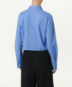 MUSINSA STANDARD WOMAN MUSINSA STANDARD WOMAN Slim Fit Crop Shirt [Socks Blue]