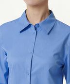 MUSINSA STANDARD WOMAN MUSINSA STANDARD WOMAN Slim Fit Crop Shirt [Socks Blue]