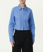 MUSINSA STANDARD WOMAN MUSINSA STANDARD WOMAN Slim Fit Crop Shirt [Socks Blue]