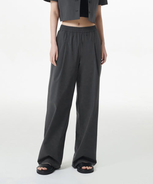 MUSINSA STANDARD WOMAN MUSINSA STANDARD WOMAN Slacks Wide Banding [Gray]