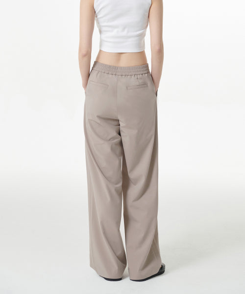 MUSINSA STANDARD WOMAN MUSINSA STANDARD WOMAN Slacks Wide Banding [Light Beige]