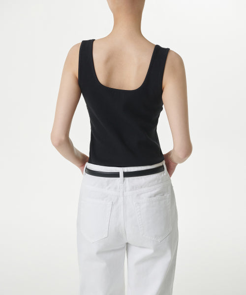 MUSINSA STANDARD WOMAN MUSINSA STANDARD WOMAN Women's Square Neck Tank Top (Black)