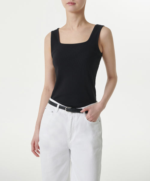 MUSINSA STANDARD WOMAN MUSINSA STANDARD WOMAN Women's Square Neck Tank Top (Black)