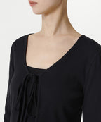 MUSINSA STANDARD WOMAN MUSINSA STANDARD WOMAN Women's Ribbed Tie-Up Crop Cardigan (Black)