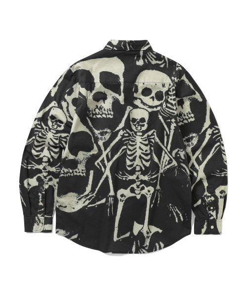 THISISNEVERTHAT THISISNEVERTHAT Skeletons Shirt Washed Black