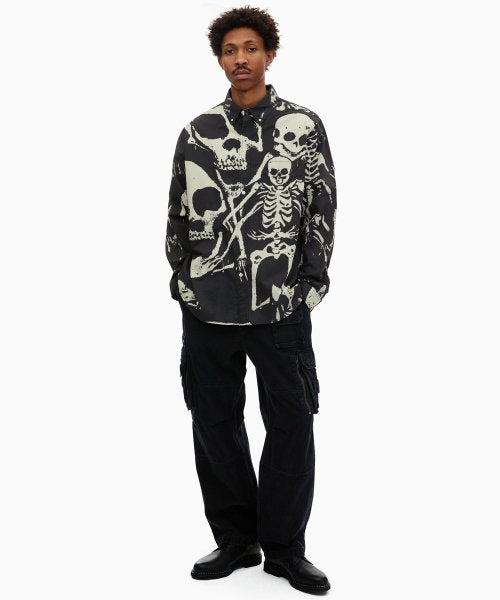 THISISNEVERTHAT THISISNEVERTHAT Skeletons Shirt Washed Black