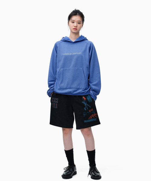 THISISNEVERTHAT THISISNEVERTHAT Raglan Jersey Hoodie Ultramarine