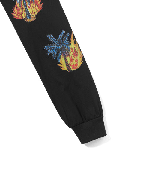 THISISNEVERTHAT THISISNEVERTHAT T-Shirt Burning Palm Tree L/S Off Black