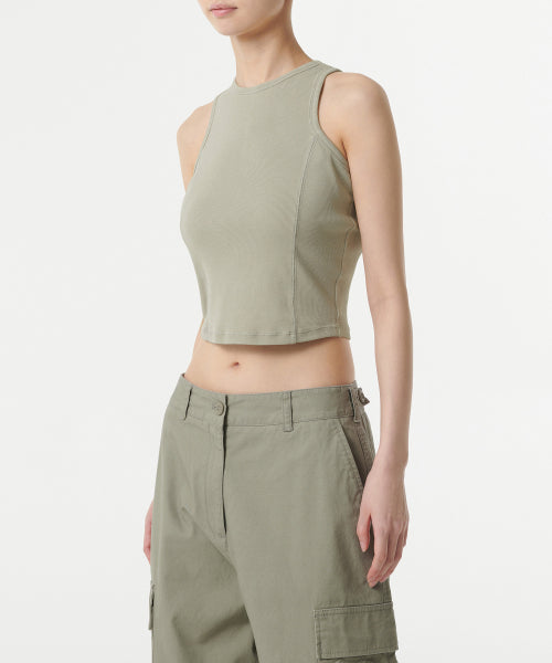 MUSINSA STANDARD WOMAN MUSINSA STANDARD WOMAN Ribbed Racer Back Tank Top (Sage)