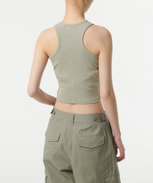 MUSINSA STANDARD WOMAN MUSINSA STANDARD WOMAN Ribbed Racer Back Tank Top (Sage)