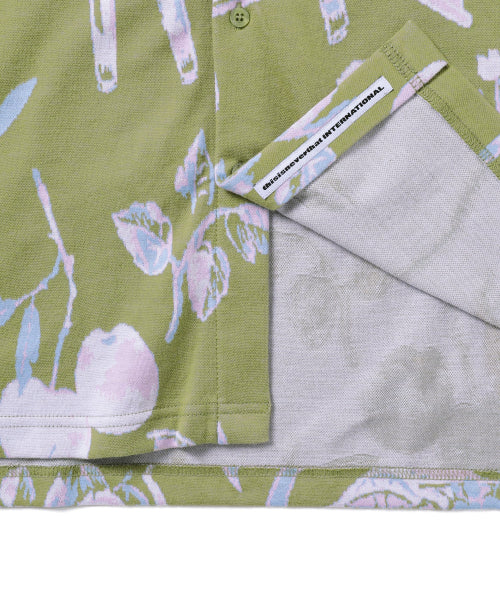 THISISNEVERTHAT THISISNEVERTHAT Object Jacquard Button Up Top Green