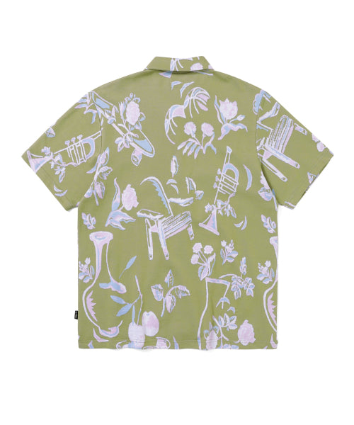 THISISNEVERTHAT THISISNEVERTHAT Object Jacquard Button Up Top Green