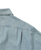 THISISNEVERTHAT THISISNEVERTHAT Washed Denim Zip Shirt Washed Blue