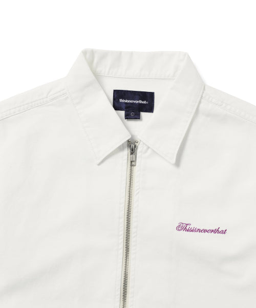 THISISNEVERTHAT THISISNEVERTHAT Washed Denim Zip Shirt Off White