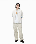 THISISNEVERTHAT THISISNEVERTHAT Washed Denim Zip Shirt Off White