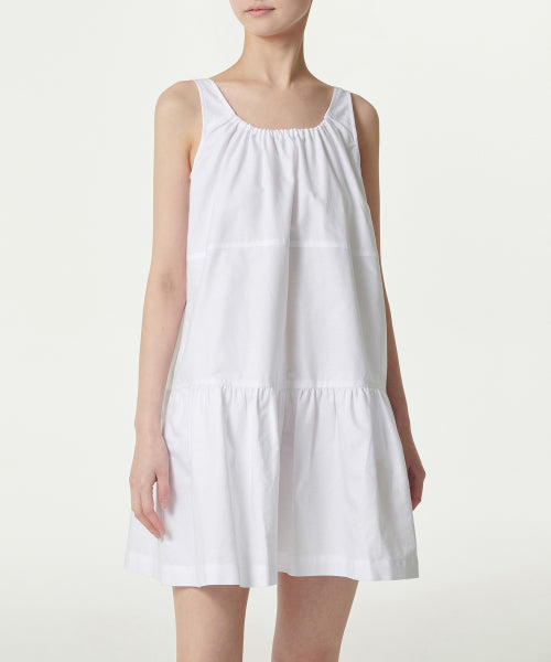 MUSINSA STANDARD WOMAN MUSINSA STANDARD WOMAN Women's Cotton Tiered Mini Dress (White)