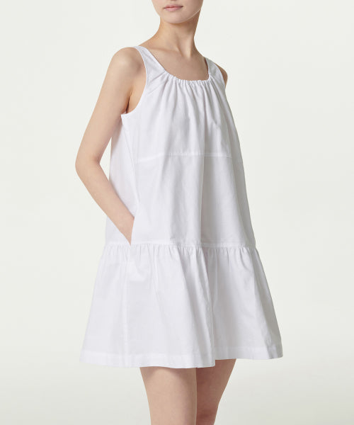 MUSINSA STANDARD WOMAN MUSINSA STANDARD WOMAN Women's Cotton Tiered Mini Dress (White)