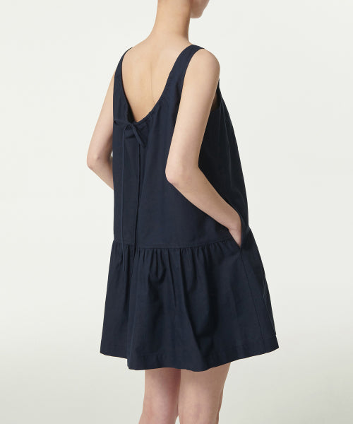 MUSINSA STANDARD WOMAN MUSINSA STANDARD WOMAN Women's Cotton Tiered Mini Dress (Navy)