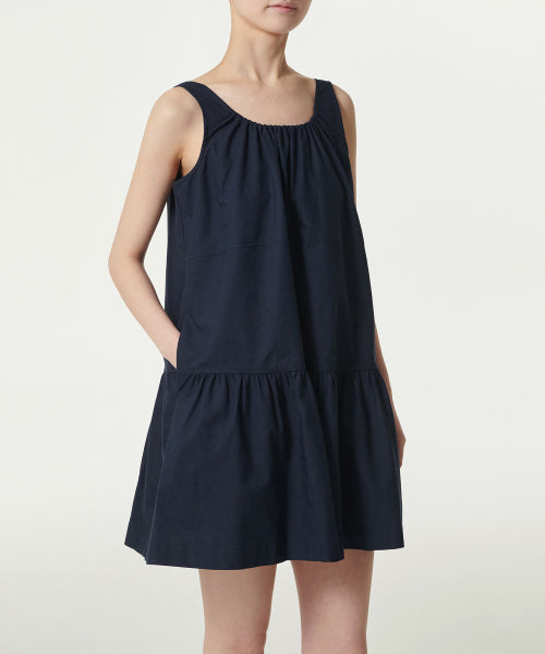 MUSINSA STANDARD WOMAN MUSINSA STANDARD WOMAN Women's Cotton Tiered Mini Dress (Navy)