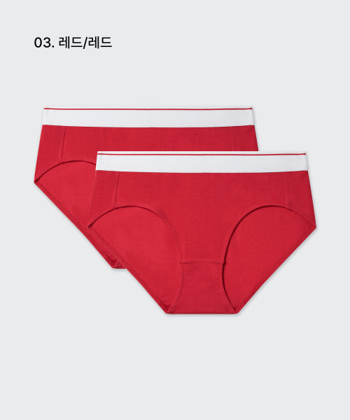 MUSINSA STANDARD WOMAN MUSINSA STANDARD WOMAN Women's Cotton White Banded Panties 2 Pack