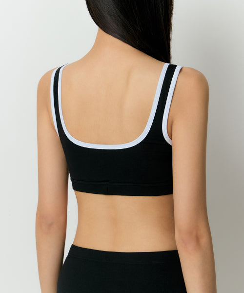 MUSINSA STANDARD WOMAN MUSINSA STANDARD WOMAN Women's Square Neck Cotton Bra Top (Black)