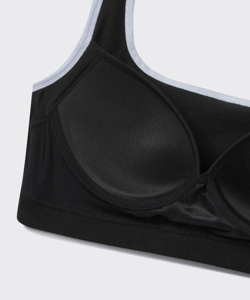 MUSINSA STANDARD WOMAN MUSINSA STANDARD WOMAN Women's Square Neck Cotton Bra Top (Black)