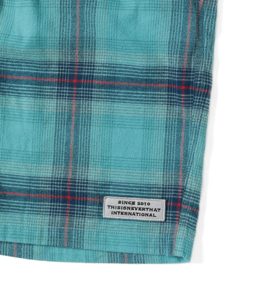THISISNEVERTHAT THISISNEVERTHAT Belted Check Short Green