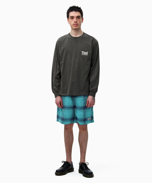 THISISNEVERTHAT THISISNEVERTHAT Belted Check Short Green
