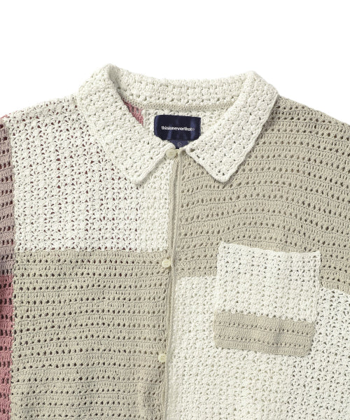 THISISNEVERTHAT THISISNEVERTHAT Block Crochet Knit S/S Shirt Ivory