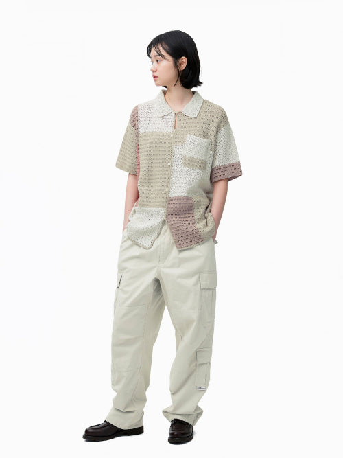 THISISNEVERTHAT THISISNEVERTHAT Block Crochet Knit S/S Shirt Ivory