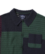 THISISNEVERTHAT THISISNEVERTHAT Block Crochet Knit T-Shirt Navy
