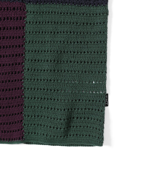 THISISNEVERTHAT THISISNEVERTHAT Block Crochet Knit T-Shirt Navy