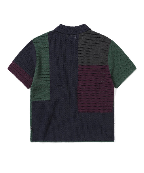 THISISNEVERTHAT THISISNEVERTHAT Block Crochet Knit T-Shirt Navy