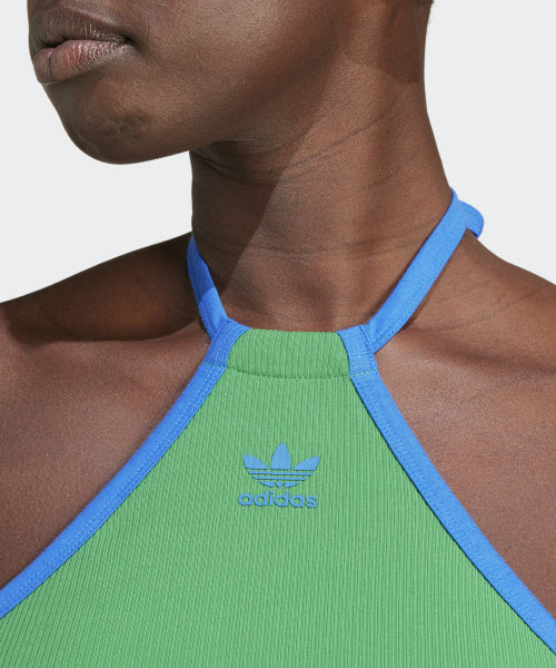 ADIDAS ADIDAS T-Shirt Rib Neck Top - Green