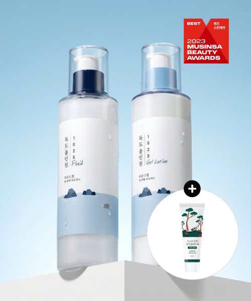 Round Lab For Men 1025 Dokdo All-in-One Fluid 200ml + Gel Lotion 200ml (+ Free 10ml Pine Clay Pack)