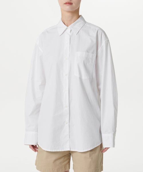 MUSINSA STANDARD WOMAN MUSINSA STANDARD WOMAN Women's Oversized Washed Poplin Shirt [White]